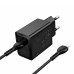 Набір СЗУ HOCO N70 + Type-C/Lighting кабель, 1xUSB+1xUSB-C, PD30W+QC3.0, кабель 1м, Black, Box