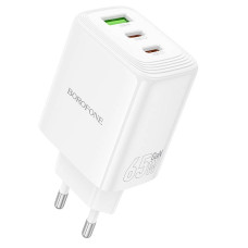 СЗУ BOROFONE BN32, 2xUSB-C+1xUSB-A, PD65W+QC3.0, White, Box