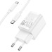 Набір СЗУ HOCO C149A СЗУ+ кабель Type-C/Type-C, 1xUSB-C+1xUSB, PD30W+QC3.0, кабель 1м, White, Box