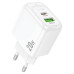 Набір СЗУ HOCO CS54A+ кабель Type-C/Type-C, 1xUSB+1xUSB-C, PD20W+QC3.0, кабель 1м, White, Box