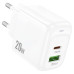 Набір СЗУ HOCO CS54A+ кабель Type-C/Type-C, 1xUSB+1xUSB-C, PD20W+QC3.0, кабель 1м, White, Box