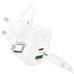 Набір СЗУ HOCO CS54A+ кабель Type-C/Type-C, 1xUSB+1xUSB-C, PD20W+QC3.0, кабель 1м, White, Box
