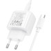 Набір СЗУ HOCO CS54A+ кабель Type-C/Type-C, 1xUSB+1xUSB-C, PD20W+QC3.0, кабель 1м, White, Box