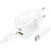 Набір СЗУ HOCO CS54A+ кабель Type-C/Type-C, 1xUSB+1xUSB-C, PD20W+QC3.0, кабель 1м, White, Box