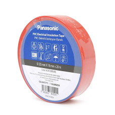 Ізолента ПВХ PANASONIC 0,125мм * 18мм * 20м (червона), діапазон робочих температур: від 0 ° С до + 90 ° С, Вогнестійка, 8 штук в упаковці, ціна за штуку