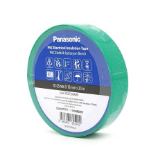 Ізолента ПВХ PANASONIC 0,125мм * 18мм * 20м (зелена), діапазон робочих температур: від 0 ° С до + 90 ° С, Вогнестійка, 8 штук в упаковці, ціна за штуку