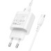 Набір BOROFONE BA82A СЗУ USB-C+ кабель Type-C, PD25W, 1м, White, Box