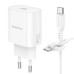 Набір BOROFONE BA82A СЗУ USB-C+ кабель Type-C, PD25W, 1м, White, Box