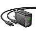 Набір СЗУ HOCO CS25A + кабель Type-C/Type-C, 1xUSB+1xUSB-C, PD20W+QC3.0, кабель 1м, Black, Box