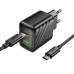 Набір СЗУ HOCO CS25A + кабель Type-C/Type-C, 1xUSB+1xUSB-C, PD20W+QC3.0, кабель 1м, Black, Box