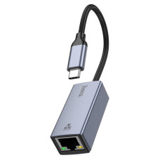 Контролер HOCO UA37 Type-C to Ethernet - Мережевий адаптер 10/100/1000Mbps з дротом, Black, Blister Q100