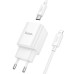 Набір СЗУ HOCO C149A + Type-C/Lighting кабель, 1xUSB+1xUSB-C, PD30W+QC3.0, кабель 1м, White, Box