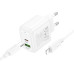Набір СЗУ HOCO CS55A + Type-C/Lighting кабель, 1xUSB+1xUSB-C, PD30W+QC3.0, кабель 1м, White, Box