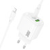 Набір СЗУ HOCO CS55A + Type-C/Lighting кабель, 1xUSB+1xUSB-C, PD30W+QC3.0, кабель 1м, White, Box