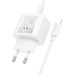 Набір СЗУ HOCO CS55A + Type-C/Lighting кабель, 1xUSB+1xUSB-C, PD30W+QC3.0, кабель 1м, White, Box