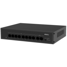10-ти портовий некерований POE комутатор Imou SF110P з 8POE 100 Мбіт + 2хUP-Link 100Мбіт, до 250м, 65Вт, 220×162×44 мм