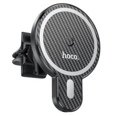 Автотримач HOCO СА85+ Wireless Charging 15W, кріплення на решітку, магніт, Black, Box